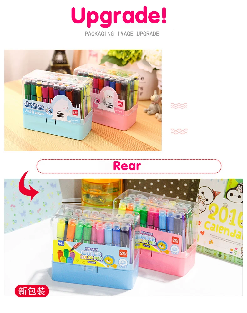 Cute Child Drawing Pen Stamp Child Seal Band Seal Washable Watercolor Pen Graffiti Art Mark Painting 12/18/24/36 Color Suitt