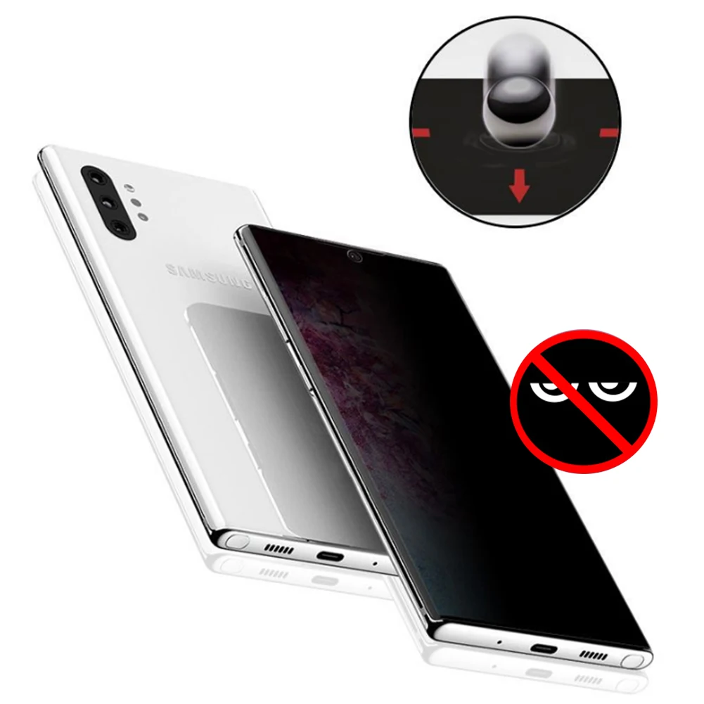 Защитное стекло для сохранения личной информации для samsung Galaxy Note 10 Plus полное покрытие гидрогель анти-ползучий Защитная пленка для Note 10+ 5G