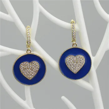 

5pair/lot New design cz bracelet,heart shape cz enamel charm pendant,handmade cz jewelry cheap wholesale