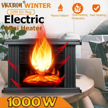 

1000W Electric Heater Portable Mini Quick Heating Flame Warm Air Fan Office Room Heater Warmer Machine Heating Stove EU Plug