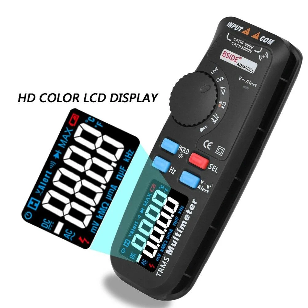 Tester Capacitance Digital Multimeter Auto-ranging Handheld Electrician Repair Multifunctional Tool High Accuracy Color Display