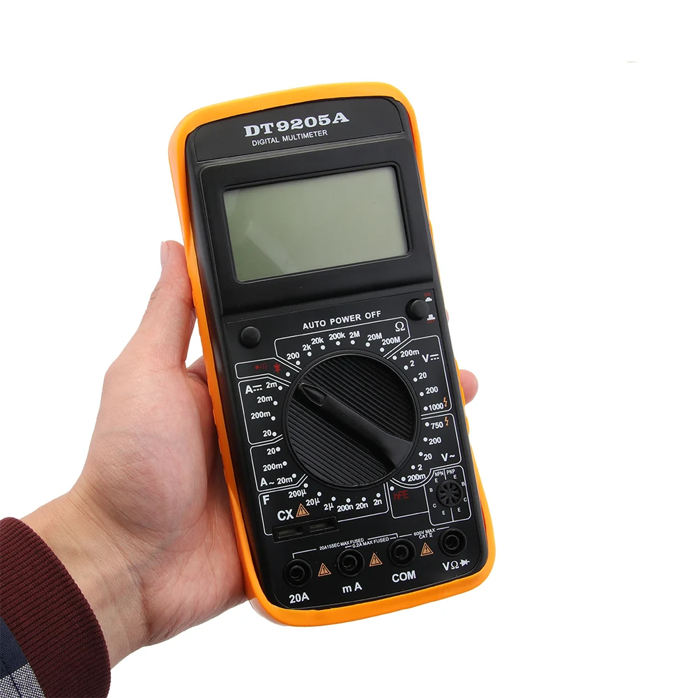 Цифровой мультиметр DT9205A с ЖК-дисплеем AC/DC Амперметр тестер сопротивления емкости