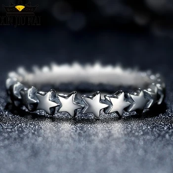 

Price Simple Style Design Anillos Silver Rings With Star-Shape Party Decoration Christmas Gift For Girl natural stone jewelry