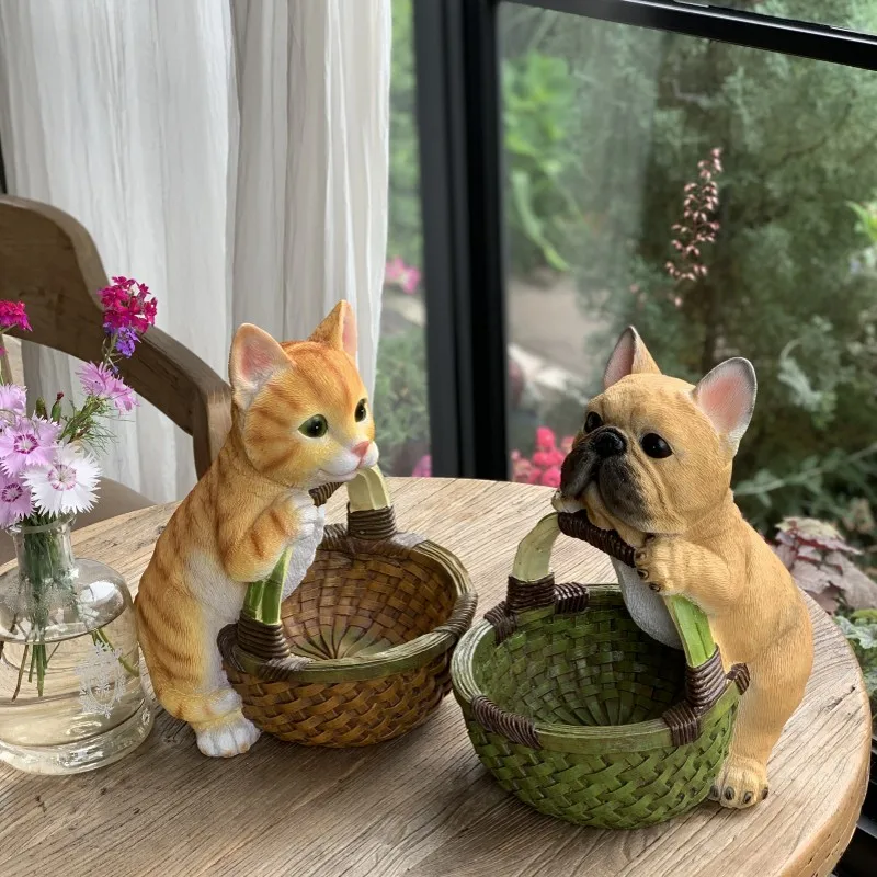 Искусственная скульптура для кошек и собак цветочный горшок садовый ландшафт