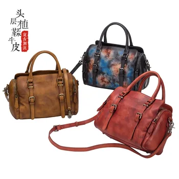 

New handmade first layer cowhide women's bag handbags shoulder messenger bag women