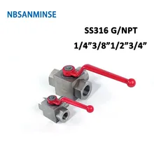 NBSANMINSE KHB3K NPT G 1/4 3/8 1/2 3/4 нержавеющая сталь SS316 шаровой клапан высокого давления 31,5 МПа