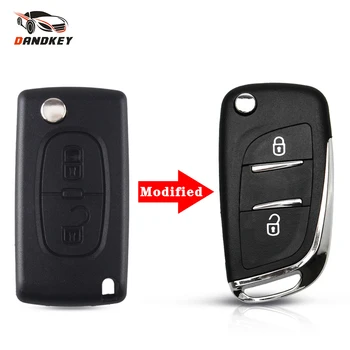 

Dandkey Modified Flip Remote Key Case Fob Shell For Peugeot 107 207 307 307S 308 407 For Citroen C2 Key Entry 2/3 Button CE0523