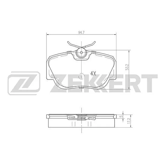 Колодки торм. диск. перед MB 190(W201) 82 ZEKKERT bs-2069