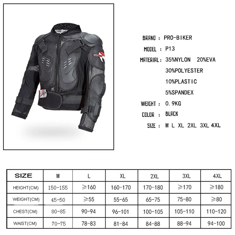 PRO BIKER rcycle armor куртки Moto rcyclist Защита тела защита для мотогонок спины жилет|vest