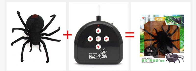 Grande do Que a Mão Brinquedo de Estimação Super Quatro-way Controle Remoto Aranha Simulação Viúva Negra Tarântula Assustador Eletrônico Rastejando Inseto 13 Brinquedos e hobbies