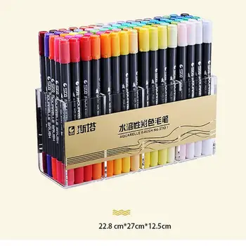 

Watercolor Brush Markers Dual Tip Non-Toxic Water Based Lettering Marker Calligraphy Pens Coloring Brush Fineliner Color Random