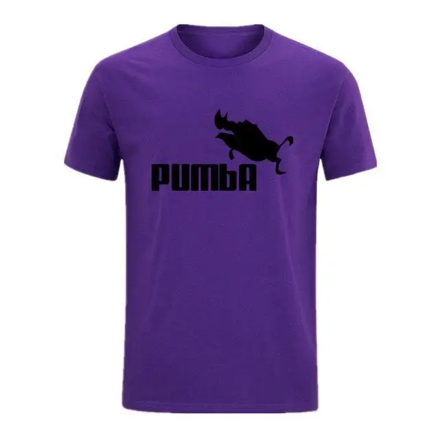 Новинка,, новинка, футболка, бренд PUMBA, принт, мужская, Swag, футболка, высокое качество, хлопок, 23, хип-хоп стиль, Vogue, короткий рукав, футболка для мужчин - Цвет: Purple-H