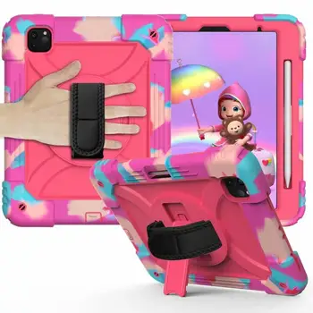 

Case For Apple iPad Pro 11 inch 2020 Heavy Duty Rugged Shockproof Cover 360 Rotate Kickstand/Hand Neck Strap Pencil Holder Case
