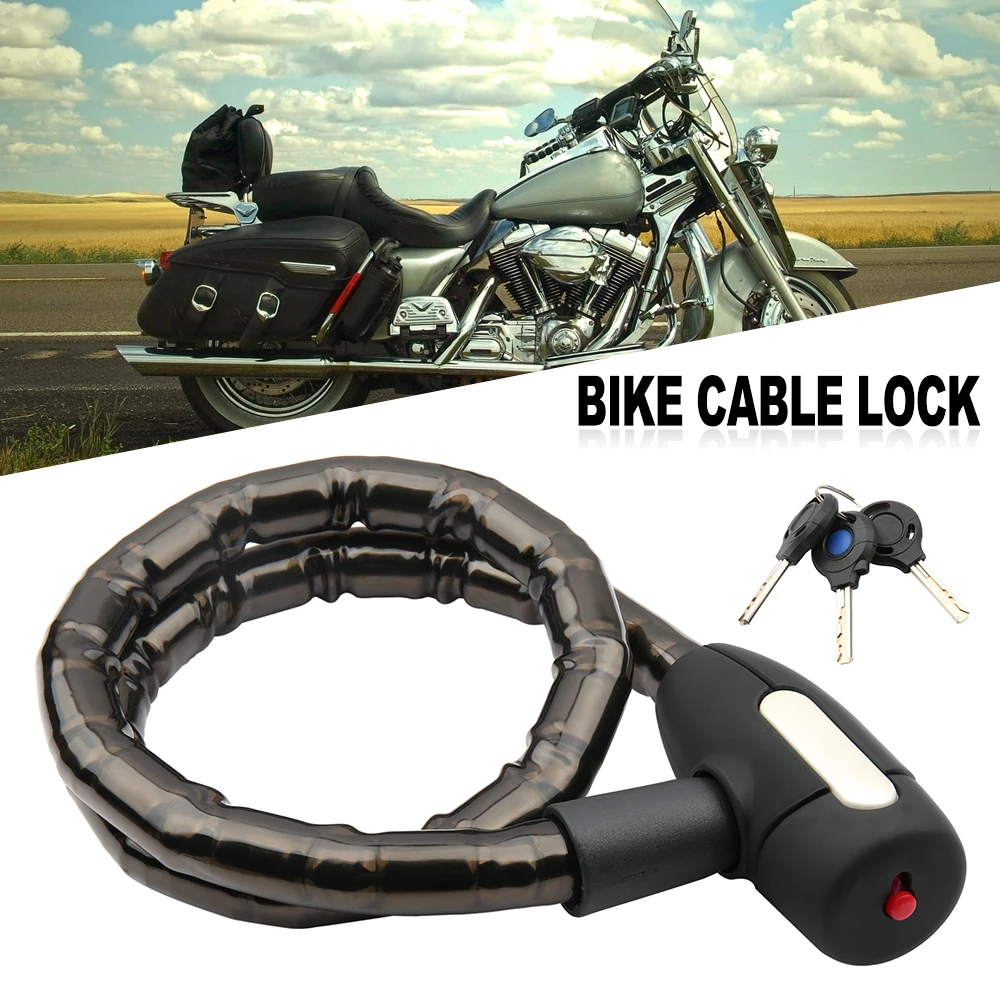

Bicycle Lock Anti-theft Cable Lock 0.85m Waterproof Cycling Motorcycle Cycle MTB Bike Security Lock with Illuminated Key