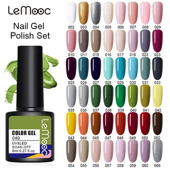 

LEMOOC 10 Sets Nail Gel Polish Soak Off Semi Permanent 5/10pcs Set Hybrid Nail Art Gel Varnish varnish For Female