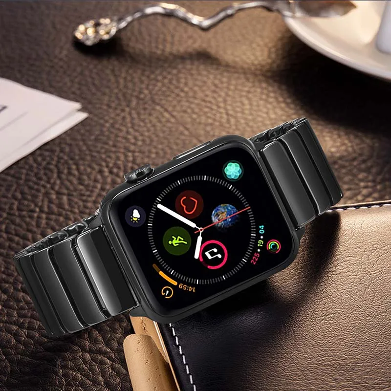 Полный керамический ремешок для часов для iWatch Apple Watch 38 мм 40 мм 42 мм 44 мм серия 5 4 3 2 1 ремешок с застежкой Butterlfy