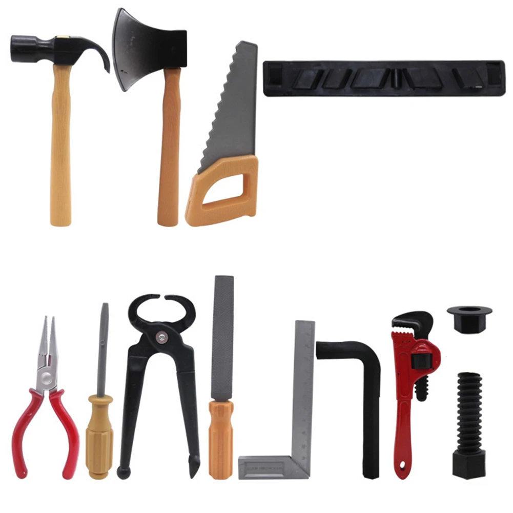 14Pcs Simulation Wrench Pliers Saw Hammer Repair Tool Set DIY Kids Puzzle Toys Kids Educational Toys for Children Gift