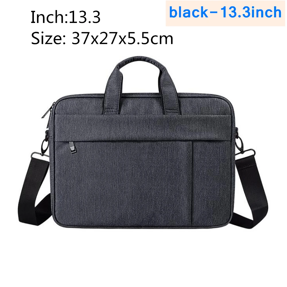 black-13.3inch Новая сумка для ноутбука 13,3 14,1 15,4 15,6 дюймов водонепроницаемая сумка для ноутбука на плечо для Apple Millet унисекс портфель - Цвет: black-13.3inch