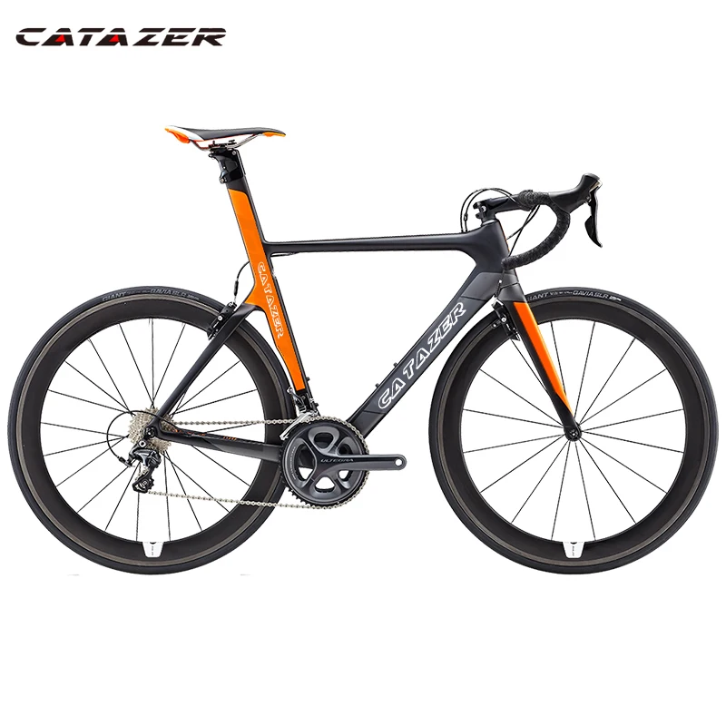 

Дорожный велосипед Catazer 700C, суперлегкая углеродная рама T800, гоночный дорожный велосипед, комплект углеродных колес R8000, 22 скорости, профессиональный дорожный велосипед