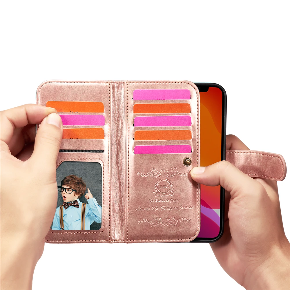 Роскошный кожаный чехол бумажник с магнитом в полоску для iPhone 11 12 Pro 5S 6s 6 7 8 Plus X Xr XS