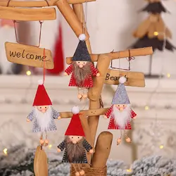 Санта Клаус плюшевые куклы Рождественская елка орнамент кулон Рождественский Декор детские игрушки