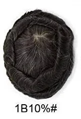 EVAGLOSS натуральные волосы настоящие натуральные индийские человеческие волосы Remy мужской парик швейцарский кружевной тонкий парик из полиуретана/сменные мужские волосы - Парик Цвет: 1B10 #