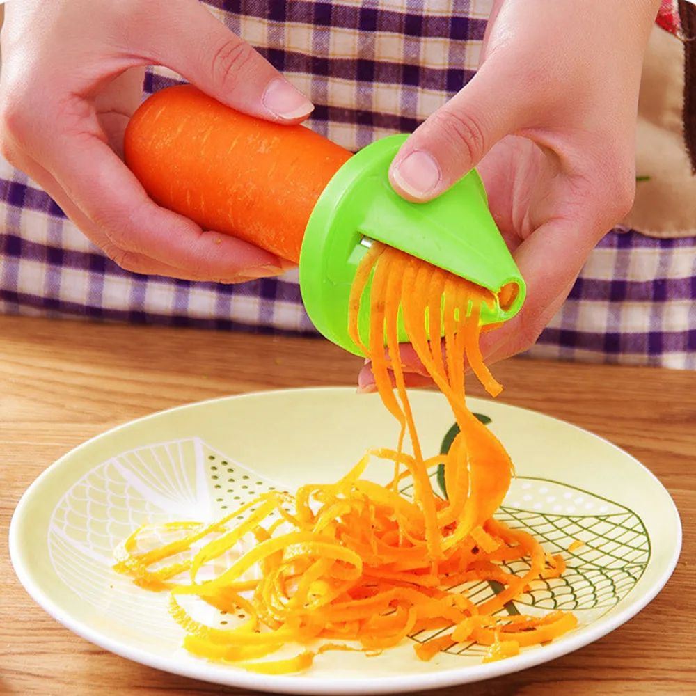 KitchenTools аксессуары гаджет Воронка модель спиральный Строгальщик для овощей Shred устройство приготовления морковь редис резак Лидер продаж f2