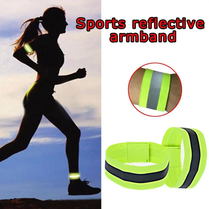 1pcs Night Running Sports Reflective Safety Belt Luminous Arm Band Outdoor Sports Running Cycling Arm Bracelet