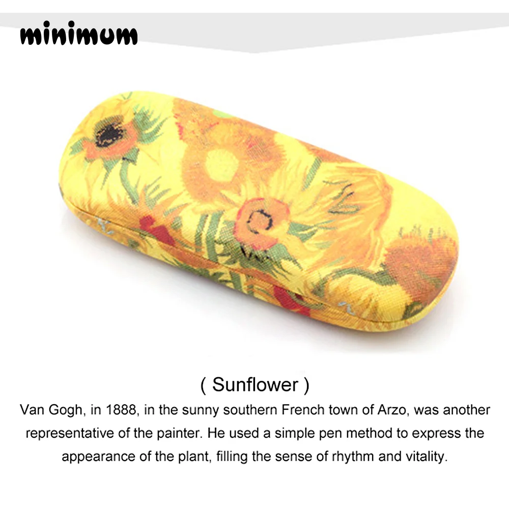 Минимальный треугольный складной чехол для очков с изображением животных из мультфильмов, коробка для хранения солнцезащитных очков, переносной чехол для солнцезащитных очков из искусственной кожи - Цвет: Sunflower case