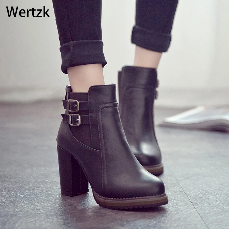 Ботильоны на квадратном каблуке Zapatos De Mujer Botas Размеры 35 43 Новинка 2018 года Сезон