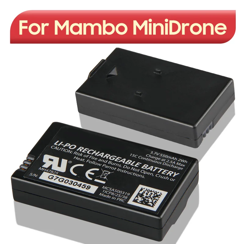 Originale Di Ricambio Batteria Ricaricabile Per Parrot Mambo Minidrone Jumping Sumo Rotolamento Spider 550Mah