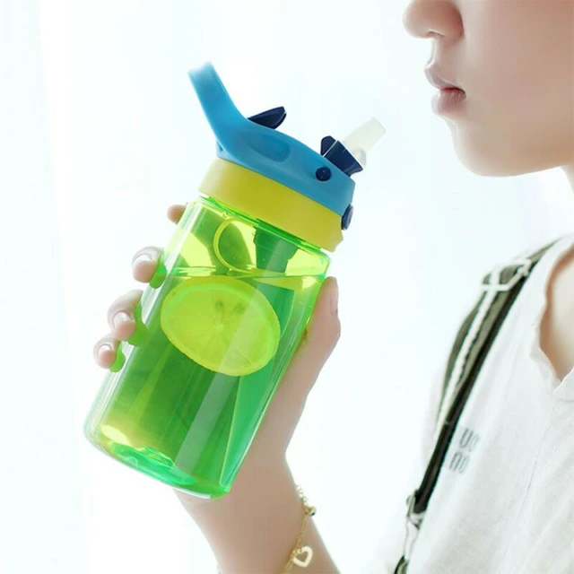 80ML Sports Water Bottle, Patchwork Kids Teens Straw Water Bottles Bpa Free  