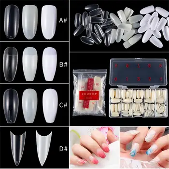 

Popular 500PCS Ballerina Stiletto Coffin Rounded Square False Nail Tips Manicure Fake Nail Tips French Acrylic Fake Nails Tips