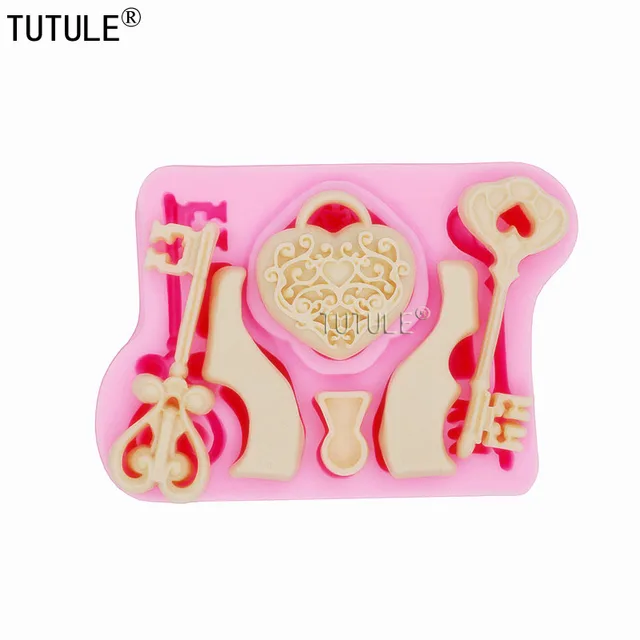 Csontváz Kulcs Rugalmas Penész Gyanta Polimer Agyag Ételek Biztonságos Fondant Csokoládé-Rezin, Agyag, Fondant, Gumi Paszta, Cukorkák, Csokoládé - Image 3