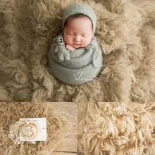 Neugeborenen Fotografie Requisiten Großen Größe Flokati 150x120cm Hand-Gestrickte Reine Griechischen Wolle Decke Baby Foto Junge mädchen Hintergrund Matte