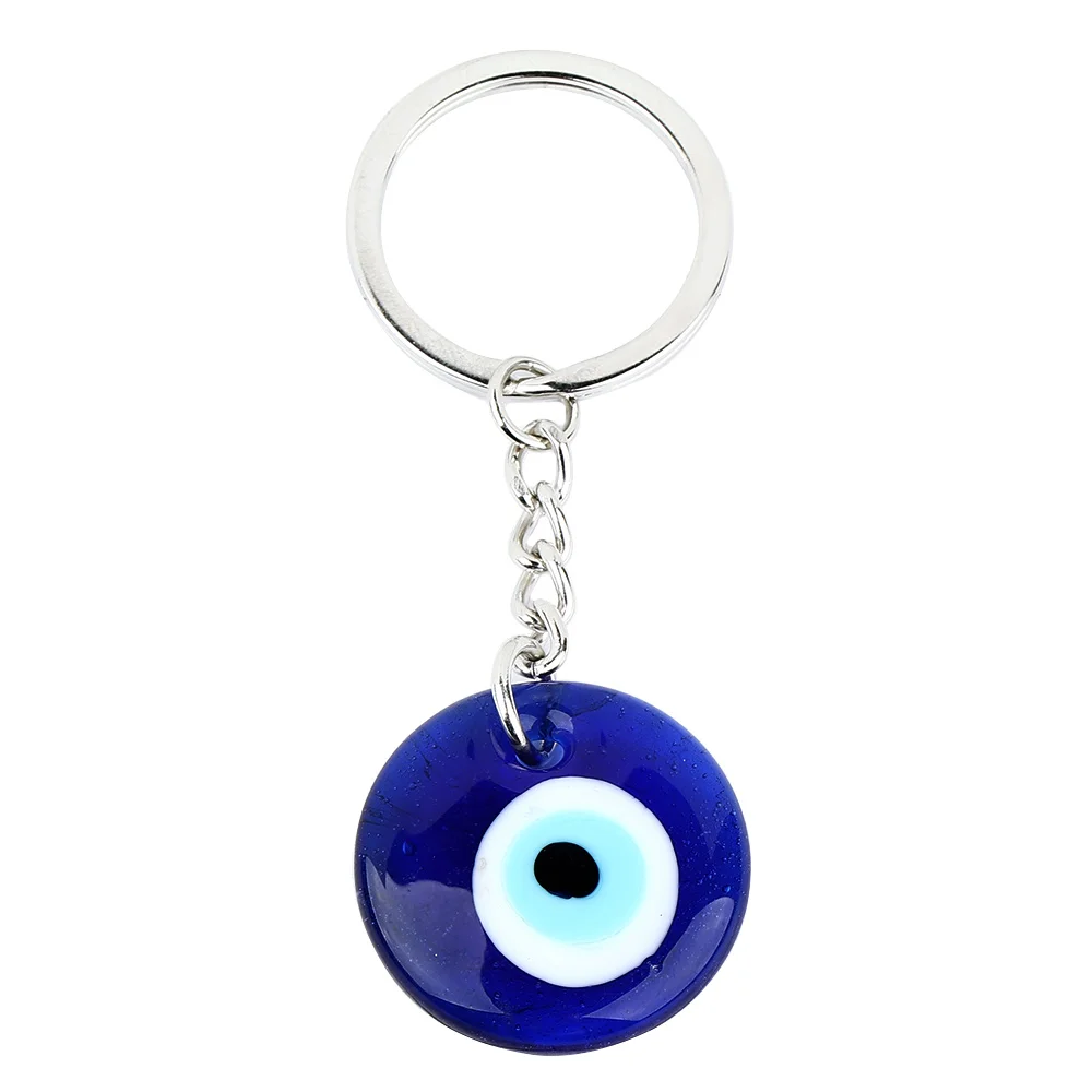 30 мм Мода Счастливый турецкий, греческий голубой глаз Шарм кулон подарок подходит DIY брелок для ключей Автомобильный ключ цепи кольцо держатель аксессуары