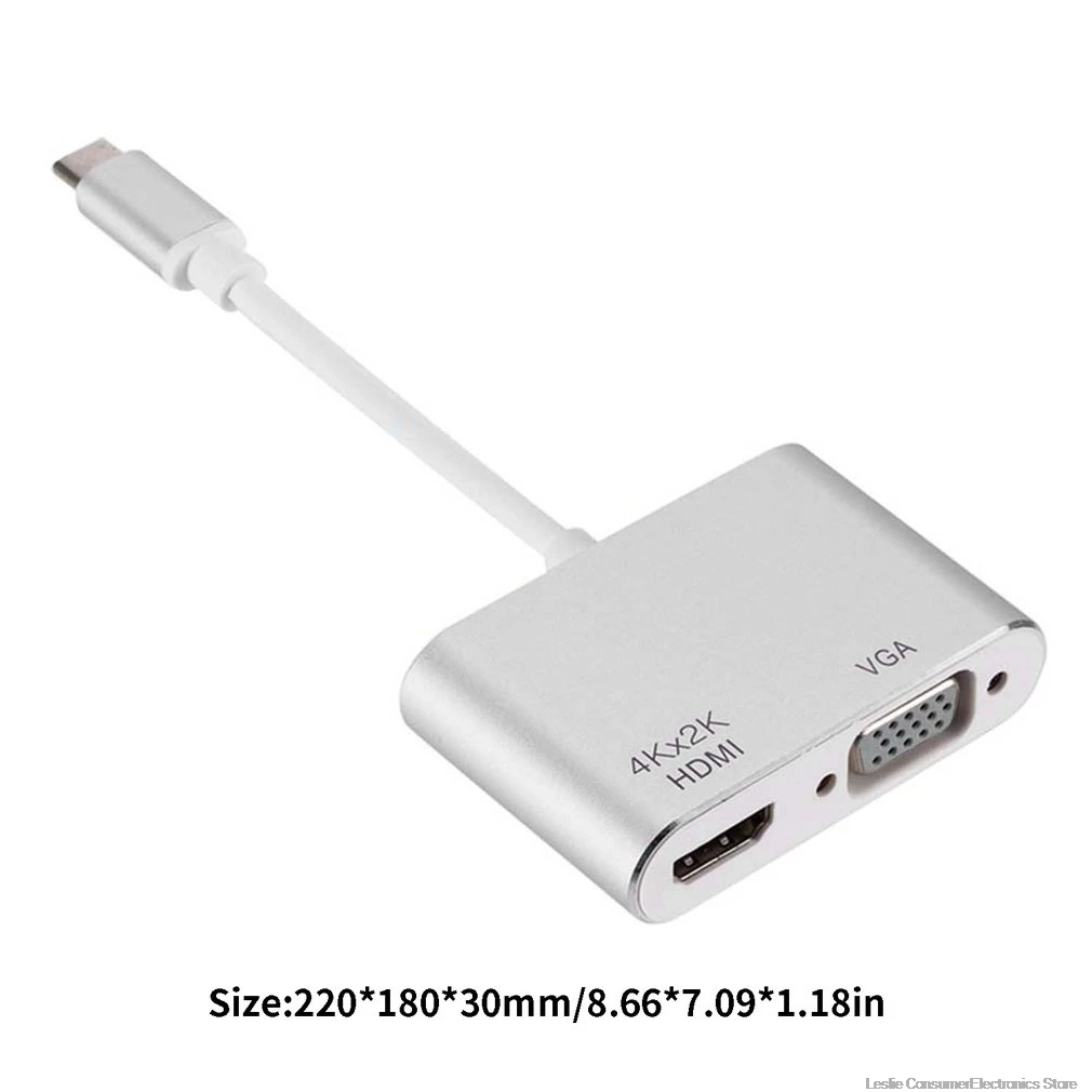 2 в 1 USB 3,0 USB2.0 к HDMI адаптер 4K HD 1080P type-C к HDMI/VGA Аудио Видео кабель конвертер для ноутбука Macbook компьютер