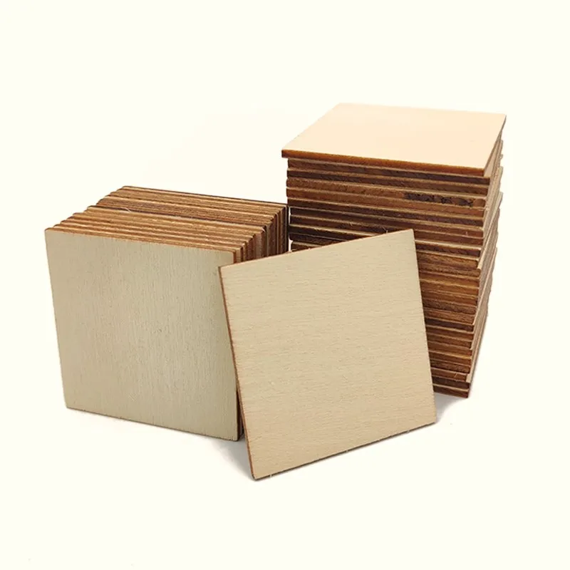 20pcs 40mm Square Unfinished Blank Wood Pieces for Painting Writing and DIY  Arts Crafts Project - AliExpress