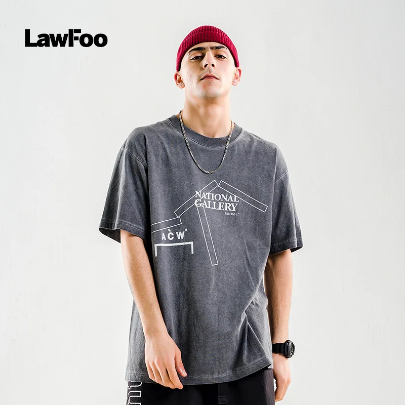 

Lawfoo Men'S Wear Spring And Summer New Style Europe And America Popular Brand Important Washing Geometric Pattern Printed