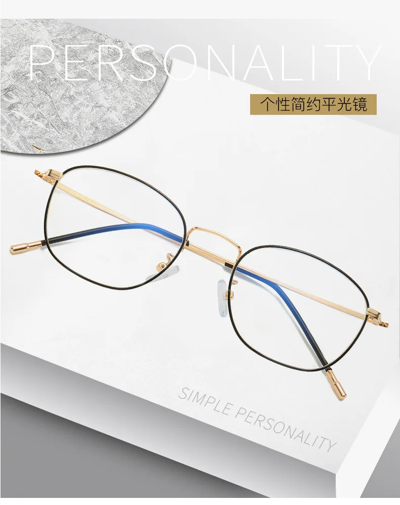 2020 Elegant Retro Classic Metal Frame Glasses Women Brand Designer Optical Glasses Frame Unisex Square Clear Glasses Blue Light