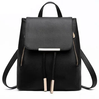 

Women Backpack High Quality PU Leather Mochila Escolar School Bags For Teenagers Girls Top-handle Backpacks Fashion solid