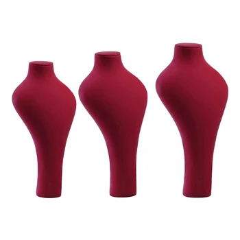 

3x Women Jewelry Necklace Bust Mannequin Jeweler Showcasing Display Rack