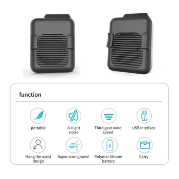 

Mini Wearable Clip on Fan Strong Wind 4000mAh Personal Waist Fan Portable Hands-Free Waist Fan Personal Waist Fan for Work Site