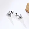 Men Stud Earring,Triangle Pierced Crystal Zircon Stud Earrings,Stainless Steel Tiny Minimalist Studs for Mens Women Jewelry 5