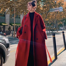 

Women Coat Winter 2022 Women's Autumn Coat Casual Thick Warm Long Woolen Coat Women Windbreaker Oversize Outwear Plus Size 4XL