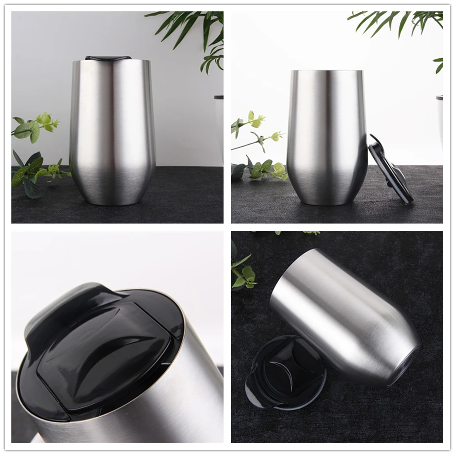 16oz Вино Кубок яйцевидной формы кружка для кофе стакан воды стеклянная пивная бутылка для путешествий 18/8 из нержавеющей стали 2-стены вакуумной изоляцией 470 мл