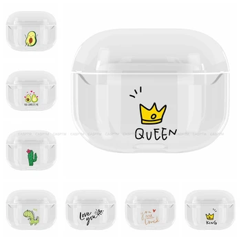 

Hard PC Case For Airpods Pro Transparent Case For Airpods Pro 3 Queen King Earphone Case For Airpod Pro Capa Bag Protector 2019