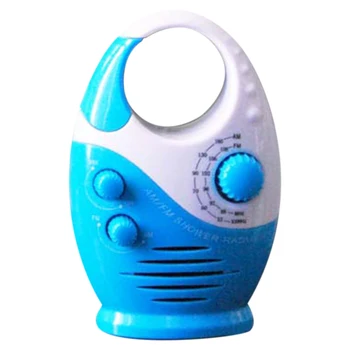 

AM FM Bathroom Adjustable Volume Insert Card Battery Powered Top Handle Button Mini Hanging Shower Radio Waterproof Music