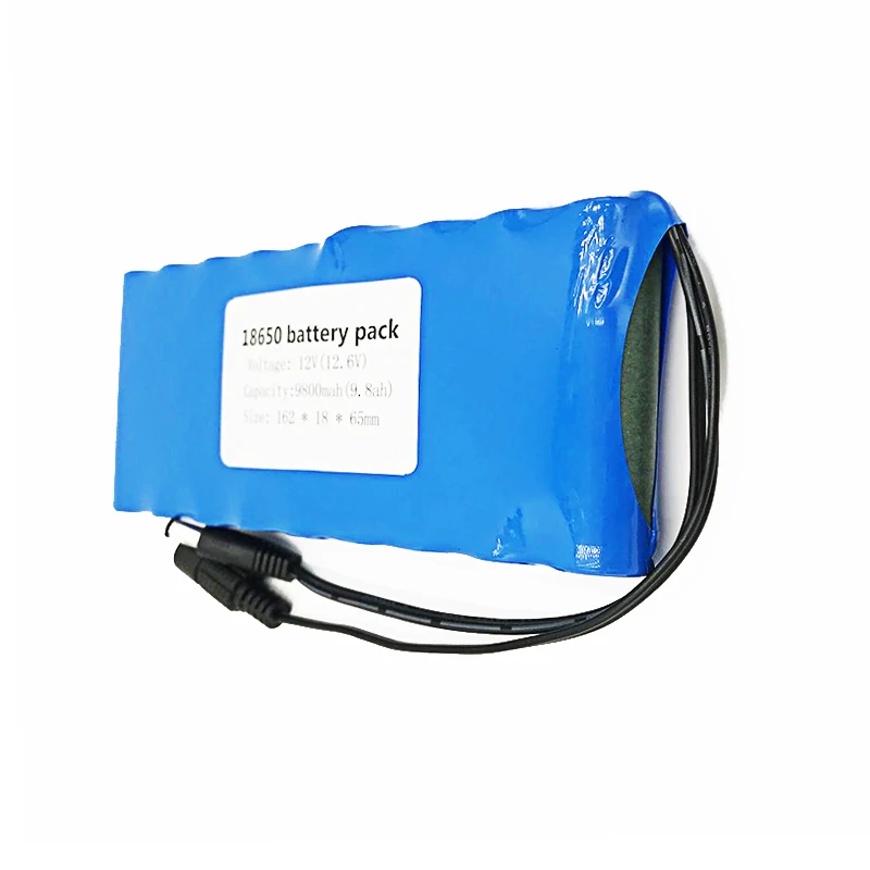 12V Батарея 18650 9.8Ah Портативный Перезаряжаемые Batteres DC 11,1 V 12,6 V 9800mAh 18650 литий-ионный аккумулятор Батарея монитор камеры cctv Laudation