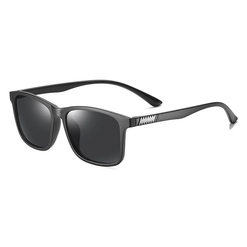 MATTE BLACK-BLACK SIMPRECT TR90 поляризованные солнцезащитные очки мужские UV400 антибликовые Квадратные Солнцезащитные очки Ретро Винтажные зеркальные водительские солнцезащитные очки для мужчин - Цвет линз: MATTE BLACK-BLACK